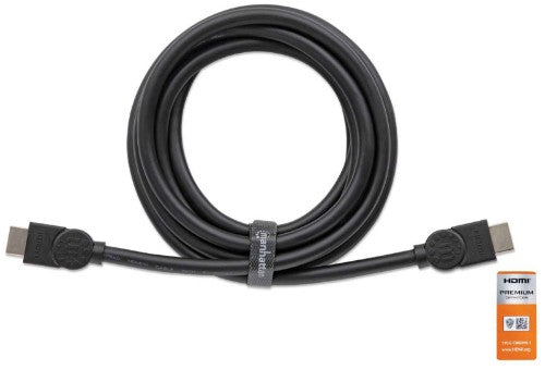 Manhattan HDMI 4K@60Hz Cable with Ethernet, 1m, Certified, Suitable for ALL 4K & 1080p/HD uses - when upgrading now or have it ready for when you need it, Male to Male, Black, Ultra HD 4k x 2k, Lifetime Warranty, Premium High Speed, Equivalent to HDMM1MP