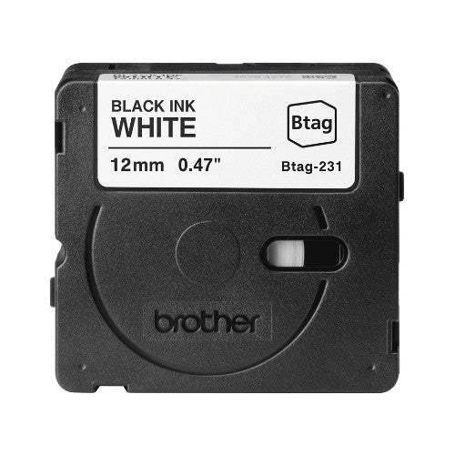 Brother BTAG-231 DirectLabel-etikettes black on white 12mm x 4m for Brother Btag 12mm