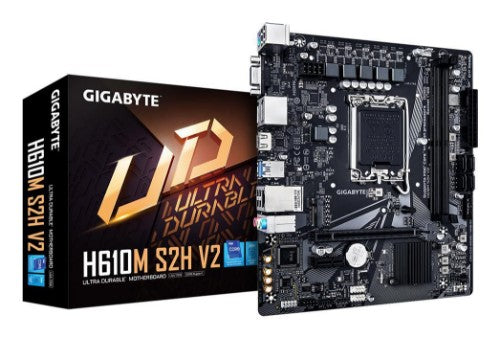 GIGABYTE H610M S2H V2 Motherboard - Supports Intel Core 14th CPUs, 4+1+1 Hybrid Phases Digital VRM, up to 5600MHz DDR5, 1xPCIe 3.0 M.2, GbE LAN, USB 3.2 Gen 1