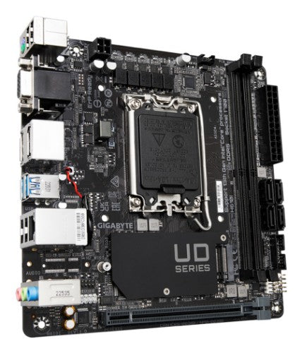 GIGABYTE H610I Motherboard - Supports Intel Core 14th CPUs, 4+1+1 Hybrid Digital VRM, up to 5600MHz DDR5, 1xPCIe 3.0 M.2, GbE LAN, USB 3.2 Gen 1