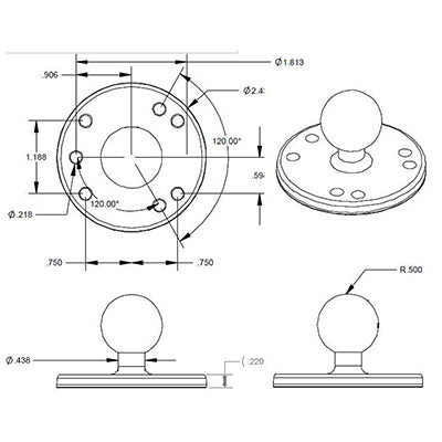 RAM Mounts Round Plate with Ball