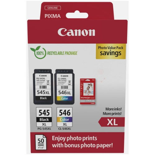 Canon 8286B012/PG-545+CL-546XL Printhead cartridge multi pack black + color high-capacity Blister with security 13ml + 11ml Pack=2 for Canon Pixma MG 2450