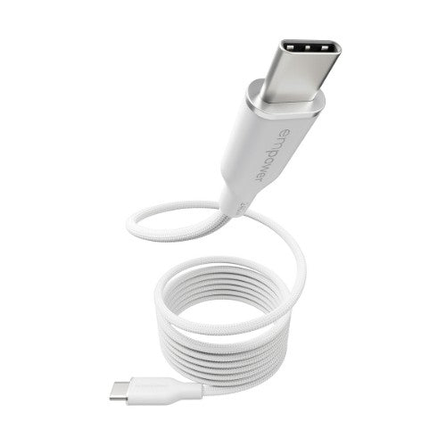 PanzerGlass empower™ by ® Magnetic 240W USB-C to USB-C Cable | USB 2.0 | 1.5M | Silver White