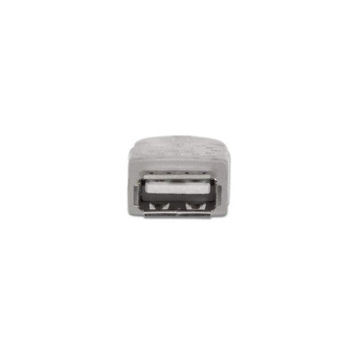Manhattan USB-A to USB-A Extension Cable, 3m, Male to Female, Translucent Silver, 480 Mbps (USB 2.0), Hi-Speed USB, Lifetime Warranty, Equivalent to USBEXTAA10BK (except colour).