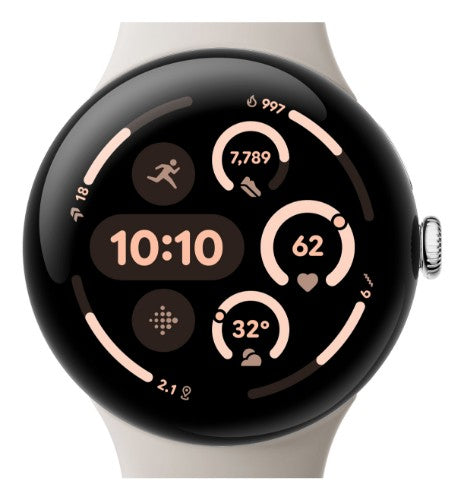 Google Pixel Watch 3 AMOLED 45 mm Digital Touchscreen Silver Wi-Fi GPS (satellite)
