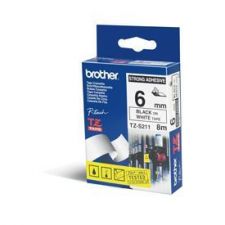Brother TZE-S211 DirectLabel black on white extra strong Laminat 6mm x 8m for Brother P-Touch TZ 3.5-18mm/6-12mm/6-18mm/6-24mm/6-36mm
