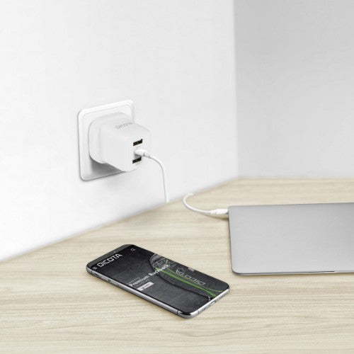 DICOTA D32070 mobile device charger Laptop, Smartphone White AC Fast charging Indoor