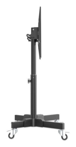 Manhattan Low Height Trolley Mount Stand for TV & Monitors, For screens 37" to 65", VESA compatability: all between 200x200 to 600x400mm - check the dimensions of the four mounting holes on back of screen to ensure it fits, Max 40kg, 45° tilt (tool free),