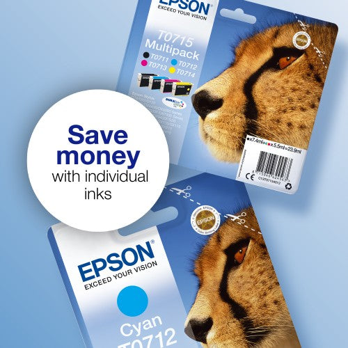 Epson C13T07154012/T0715 Ink cartridge multi pack Bk,C,M,Y 7,4ml+3x5,5ml Pack=4 for Epson Stylus BX 310/600/D 120/D 78/S 20