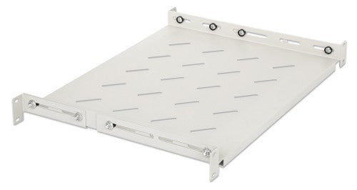 Intellinet 19" Fixed Shelf (adjustable), 1U, 350mm shelf depth, 350 to 550mm adjustable rail depth, Max 20kg, Grey, Lifetime warranty