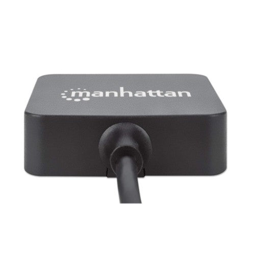 Manhattan USB-A 4-Port Hub, 4x USB-A Ports, 5 Gbps (USB 3.2 Gen1 aka USB 3.0), Bus Power, Fast charging x1 Port up to 0.9A or x4 Ports with power jack (not included), SuperSpeed USB, Black, Three Year Warranty, Equivalent to ST4300MINU3B