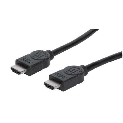 Manhattan HDMI 4K@30Hz Cable with Ethernet, 2m, Suitable for ALL 1080p/HD and majority of 4K uses (check your system 4K specification to be sure), Male to Male, Black, Ultra HD 4k x 2k, Lifetime Warranty, High Speed, Equivalent to HDMM2MHS