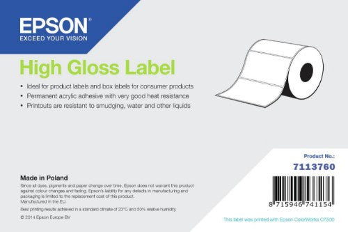 Epson High Gloss Label, Die-Cut Roll, 102mm x 152mm, 800 Labels