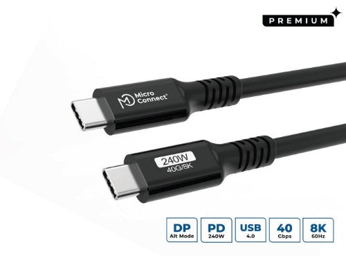 Microconnect USB4CC3-240W USB cable USB4 Gen 3x2 3 m USB C Black