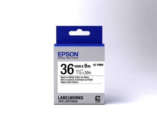 Epson C53S657006/LK-7WBN DirectLabel-etikettes black on white 36mm x 9m for Epson LabelWorks 4-36mm