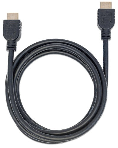 Manhattan HDMI 4K@60Hz Cable with Ethernet - CL3 rated, 2m, Suitable for In-Wall use, For ALL 4K & 1080p/HD uses - when upgrading now or have it ready for when you need it, Male to Male, Black, Ultra HD 4k x 2k, Lifetime Warranty, Premium High Speed