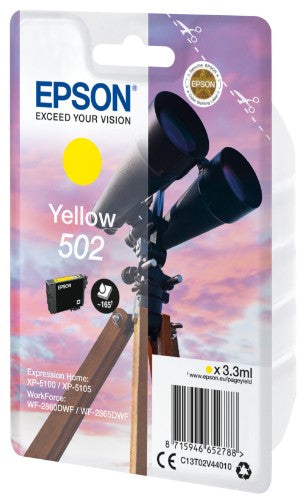 Epson C13T02V44010/502 Ink cartridge yellow, 160 pages 3,3ml for Epson XP 5100