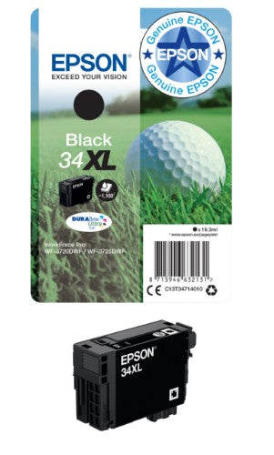Epson C13T34714010/34XL Ink cartridge black high-capacity, 1.1K pages 16,3ml for Epson WF-3720