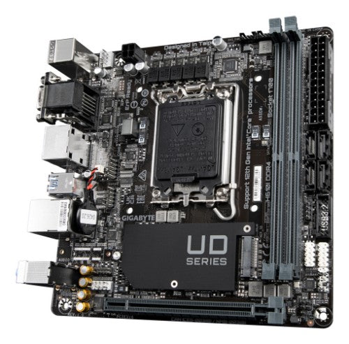 GIGABYTE H610I DDR4 Motherboard - Supports Intel Core 14th CPUs, 4+1+1 Hybrid Digital VRM, up to 3200MHz DDR4, 1xPCIe 3.0 M.2, GbE LAN, USB 3.2 Gen 1
