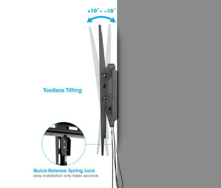 Manhattan Wall Mount for TV & Monitors (Tilt), For screens: 60" to 120", VESA compatability: all between 50x50 to 900x600mm - check the dimensions of the four mounting holes on back of screen to ensure it fits, Max 120kg, Black, LFD, Bracket