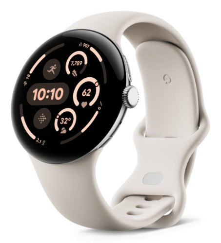 Google Pixel Watch 3 AMOLED 45 mm Digital Touchscreen Silver Wi-Fi GPS (satellite)