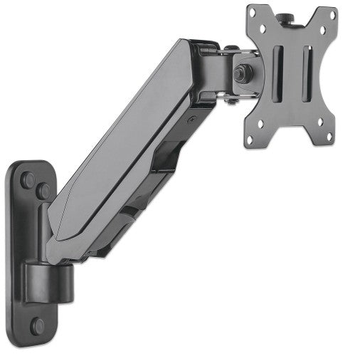 Manhattan Wall Mount for TV & Monitors (Spring Arm 2 pivots), For screens 17" to 32", VESA compatability: 75x75mm and 100x100mm - check the dimensions of the four mounting holes on back of screen to ensure it fits, Max 8kg, Black, Bracket, Lifetime Warran