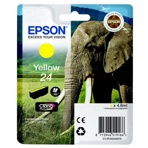Epson C13T24244012/24 Ink cartridge yellow, 360 pages 4,6ml for Epson XP 750