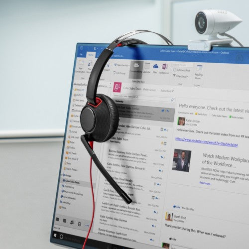 HP Poly Blackwire 5220 Stereo USB-C Headset +3.5mm Plug +USB-C/A Adapter