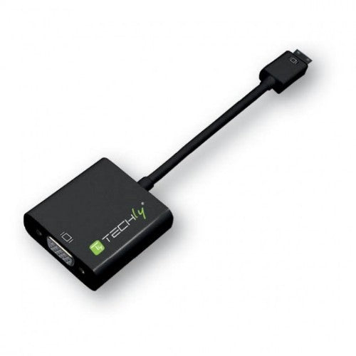 Techly IDATA-HDMI-VGA2AU video cable adapter 0.15 m VGA+3.5mm+Micro USB Black