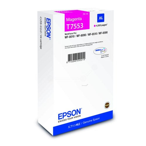 Epson C13T75534N/T7553 Ink cartridge magenta, 4K pages 39ml for Epson WF 6530/8090/8510