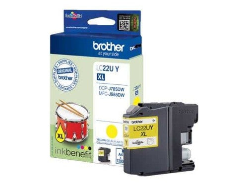 Brother LC-22UY Ink cartridge yellow XL, 1.2K pages ISO/IEC 24711 for Brother DCP-J 785