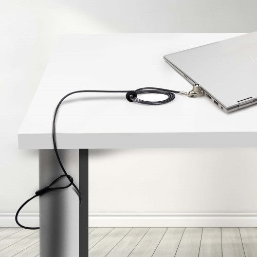 StarTech.com Slim Lock Noble Wedge® Slot Compatible, 5ft (1.5m) Locking Cable, Desk Anti-Theft Security For Laptop/Notebook, Cut-Resistant Steel Cable, Keyed Lock