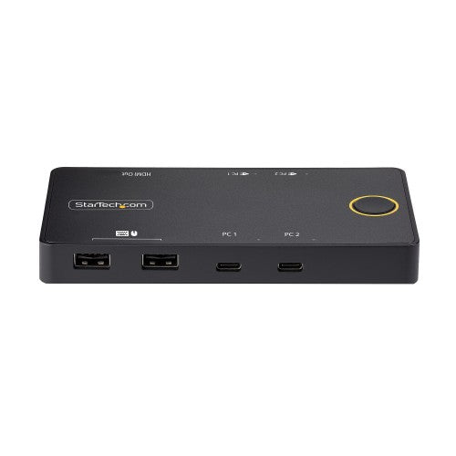 StarTech.com 2-Port USB-C KVM Switch, Single-4K 60Hz HDMI Monitor, Dual-100W Power Delivery Pass-through Ports, Bus Powered, USB Type-C/USB4/Thunderbolt 3/4 Compatible - Small Form Factor