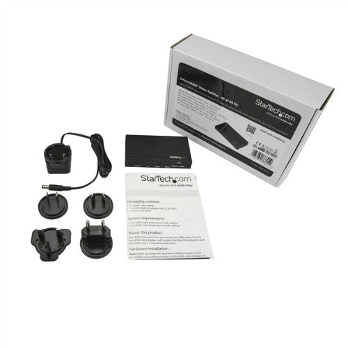 StarTech.com 2-Port HDMI Splitter with HDR - 4K 60Hz