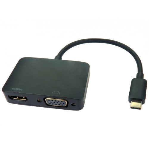 Cables Direct USB3C-HDMI-VGA014K USB graphics adapter 3840 x 2160 pixels Black