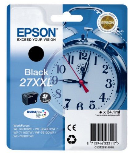 Epson C13T27914010/27XXL Ink cartridge black extra High-Capacity, 2.2K pages 34.1ml for Epson WF 3620