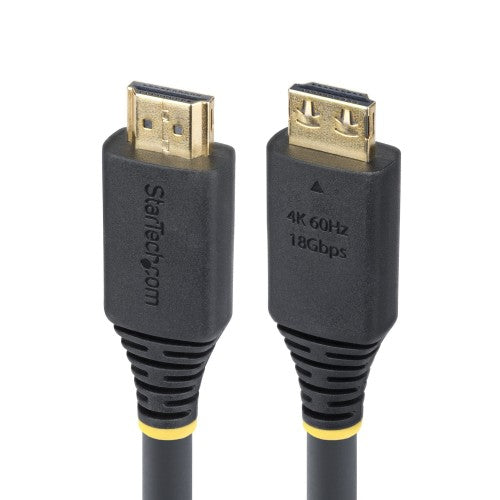 StarTech.com 20ft (6.1m) High Speed HDMI Cable with Gripping Connectors, 4K 60Hz/1440p 144Hz, HDR10/HDCP 2.2/ARC, 18Gbps, UHD HDMI 2.0 Cord for TV/Monitor/Display, TPE Jacket
