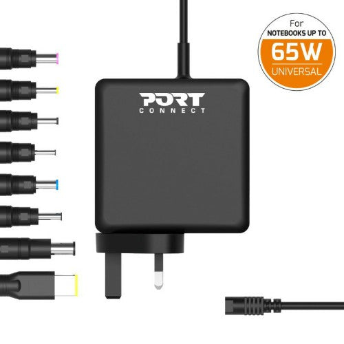 Port Designs 900093B-UK mobile device charger Laptop, Universal Black AC Indoor