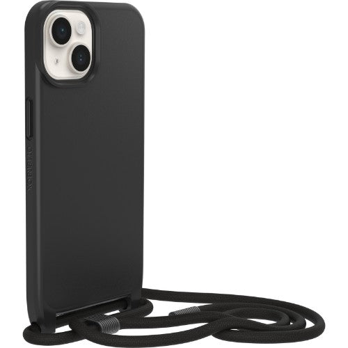 OtterBox React Necklace Case with MagSafe for iPhone 14 Plus, Ultra-Slim, Protective Case with Adjustable and Detachable Necklace Strap, Tested to Military Standard, Black