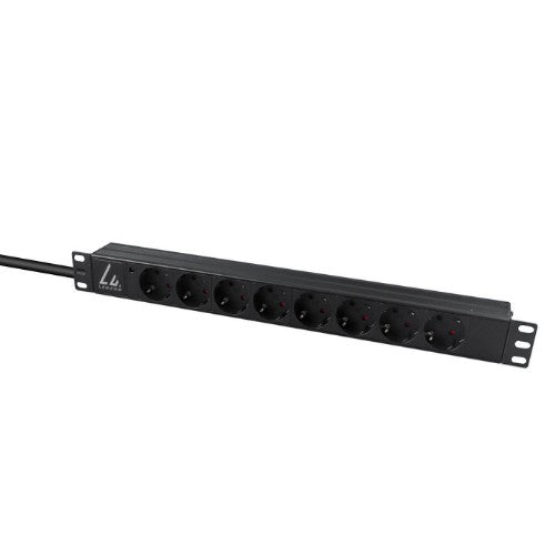Lanview LVR-2MSCH-LIC-SCH8 power distribution unit (PDU) 8 AC outlet(s) 1U Black