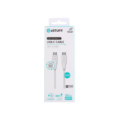 eSTUFF ES604070 USB cable USB 2.0 0.5 m USB C 60 W White