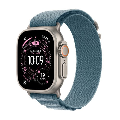 Apple Watch Ultra 3 GPS + Cellular 49mm Natural Titanium Case with Light Blue Alpine Loop - Medium