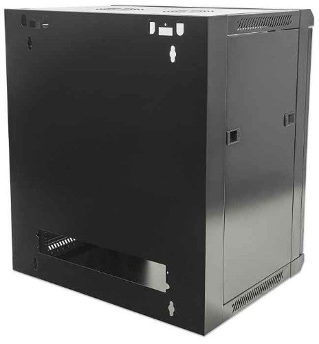 Intellinet 19" Network Cabinet - Wall Mount (Standard), 15U, 600mm Deep, Black, Flatpack, Max 60kg, Metal & Glass Door, Back Panel, Removeable Sides, Suitable also for use on desk or floor, Usable Depth 410mm, Parts for wall installation not included