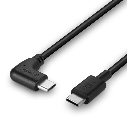 Lindy 0.5m USB 2.0 Straight USB-C to Right-Angled USB-C Cable