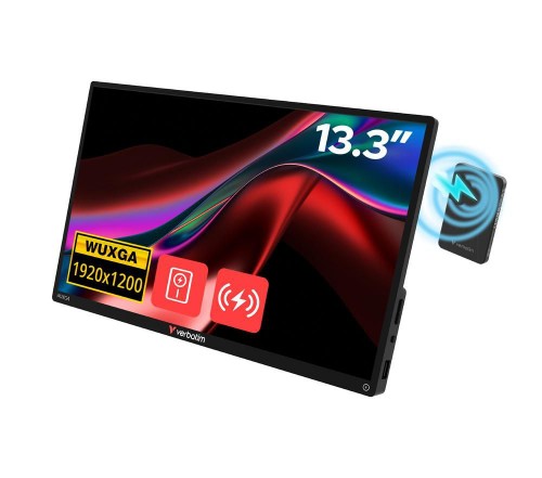 Verbatim Portable Touchscreen Monitor 13.3" WUXGA Resolution & Wireless Power Supply