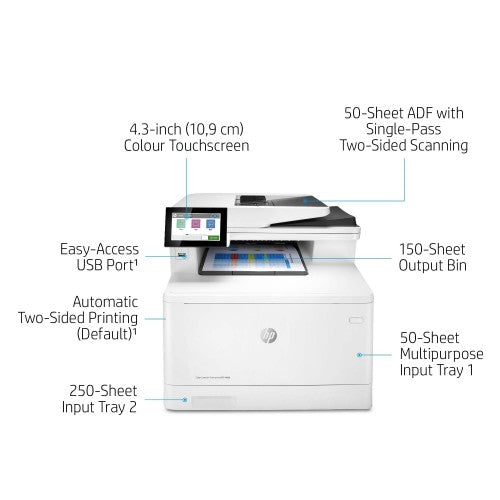 HP Color LaserJet Enterprise LaserJet Enterprise M480f Multifunction Color Printer, Ethernet Only; Copier, Scanner