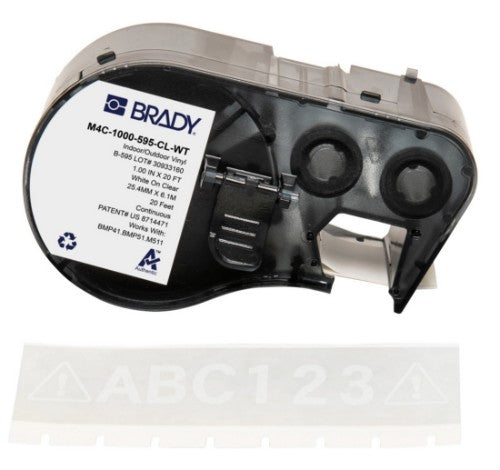 Brady M4C-1000-595-CL-WT printer label Translucent, White Self-adhesive printer label