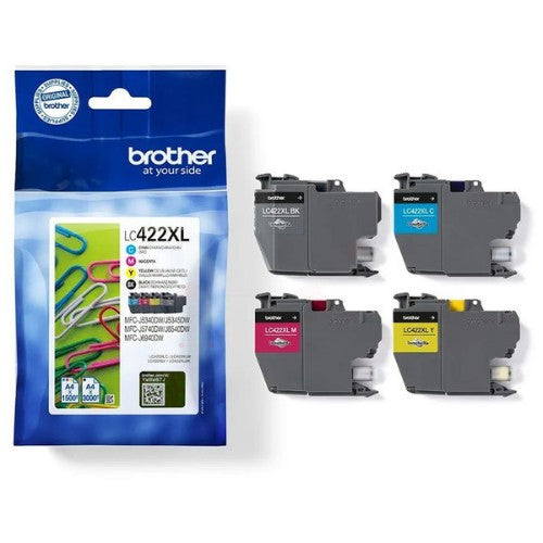 Brother LC-422XLVAL Ink cartridge multi pack high-capacity Bk,C,M,Y 3000pg + 3x1500pg Pack=4 for Brother MFC-J 5340