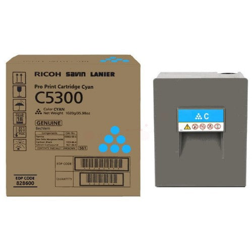 Ricoh 828600 Toner cartridge cyan, 26K pages/8.75% for Ricoh Pro C 5300