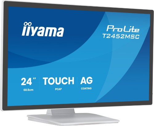 iiyama ProLite T2452MSC-W1AG computer monitor 60.5 cm (23.8") 1920 x 1080 pixels Full HD LED Touchscreen White
